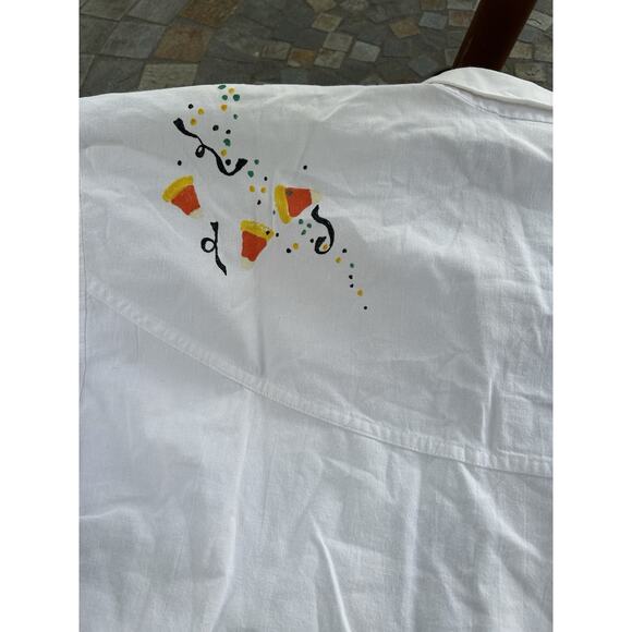 SUN BELT Womens 100% Cotton Collared Halloween Fall Shirt Pumpkin Large Vintage - Picture 7 of 9